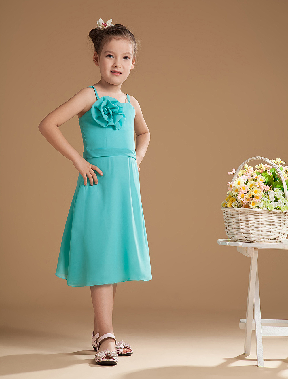 Chiffon Flower Decoration Flower Girl Dress - Milanoo.com