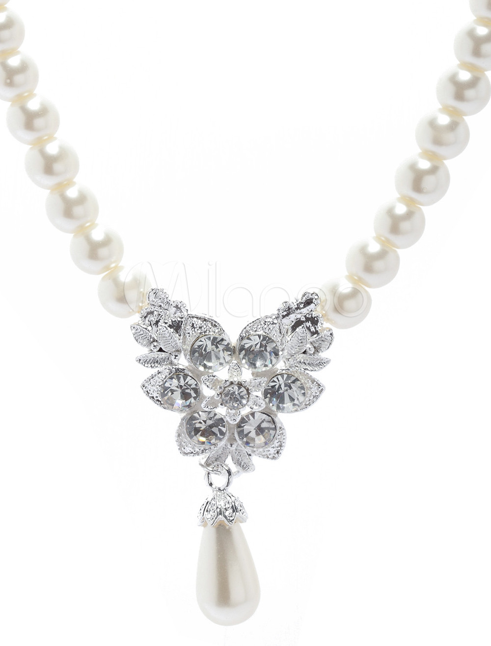 Silver Metal Pearl Jewelry Set For Wedding - Milanoo.com