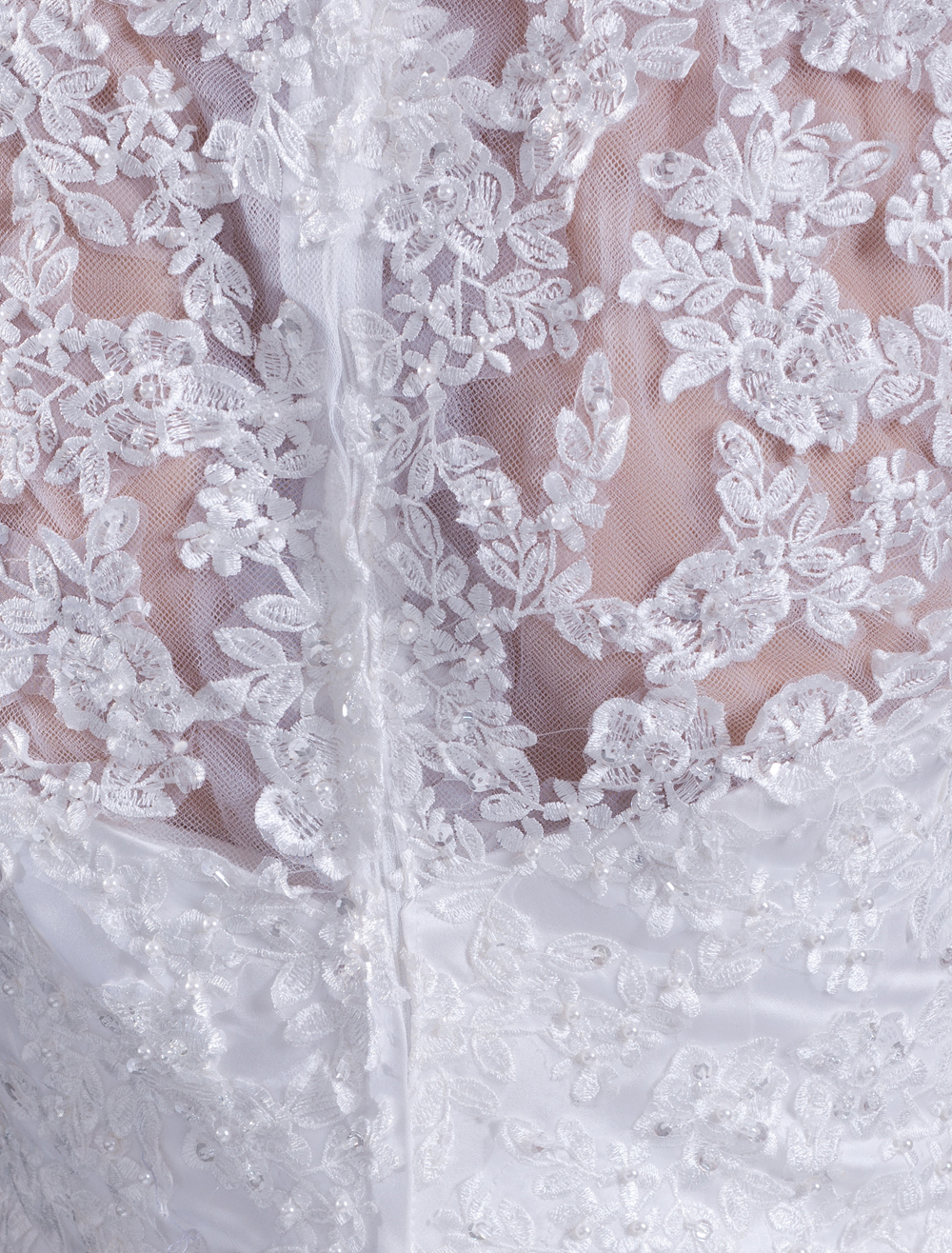 White A-line V-Neck Beading Lace Bridal Wedding Gown - Milanoo.com