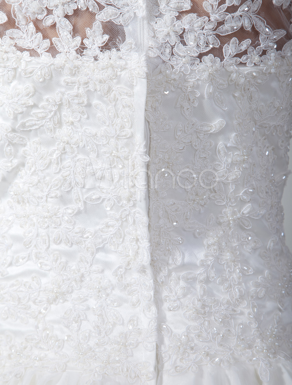 Beautiful White Jewel Neck Wedding Dress For Bride - Milanoo.com