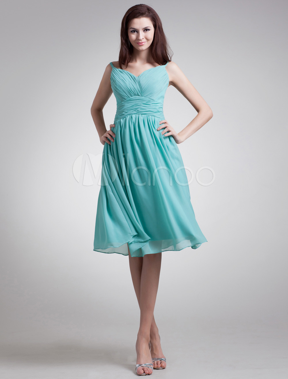 turquoise cocktail dress with sleeves