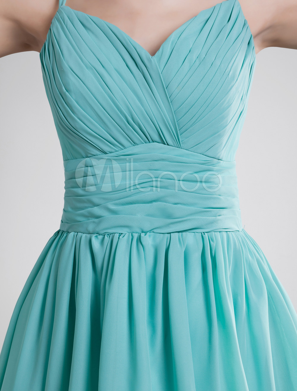 Chiffon Cocktail Dress Turquoise Sweetheart Ruched Prom Dress A Line