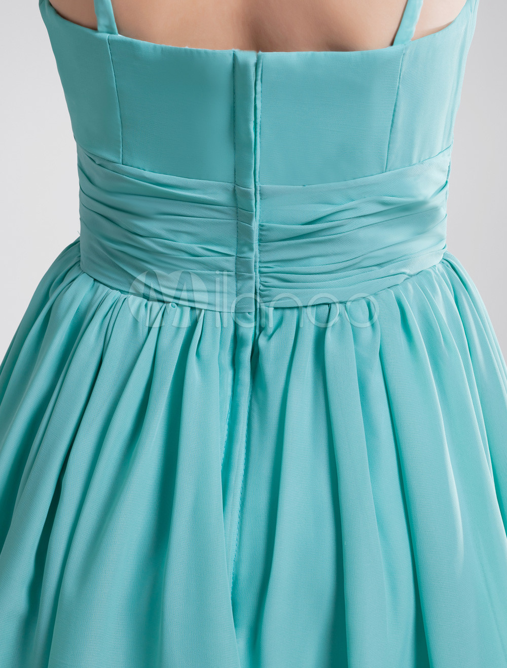 Chiffon Cocktail Dress Turquoise Sweetheart Ruched Prom Dress A Line