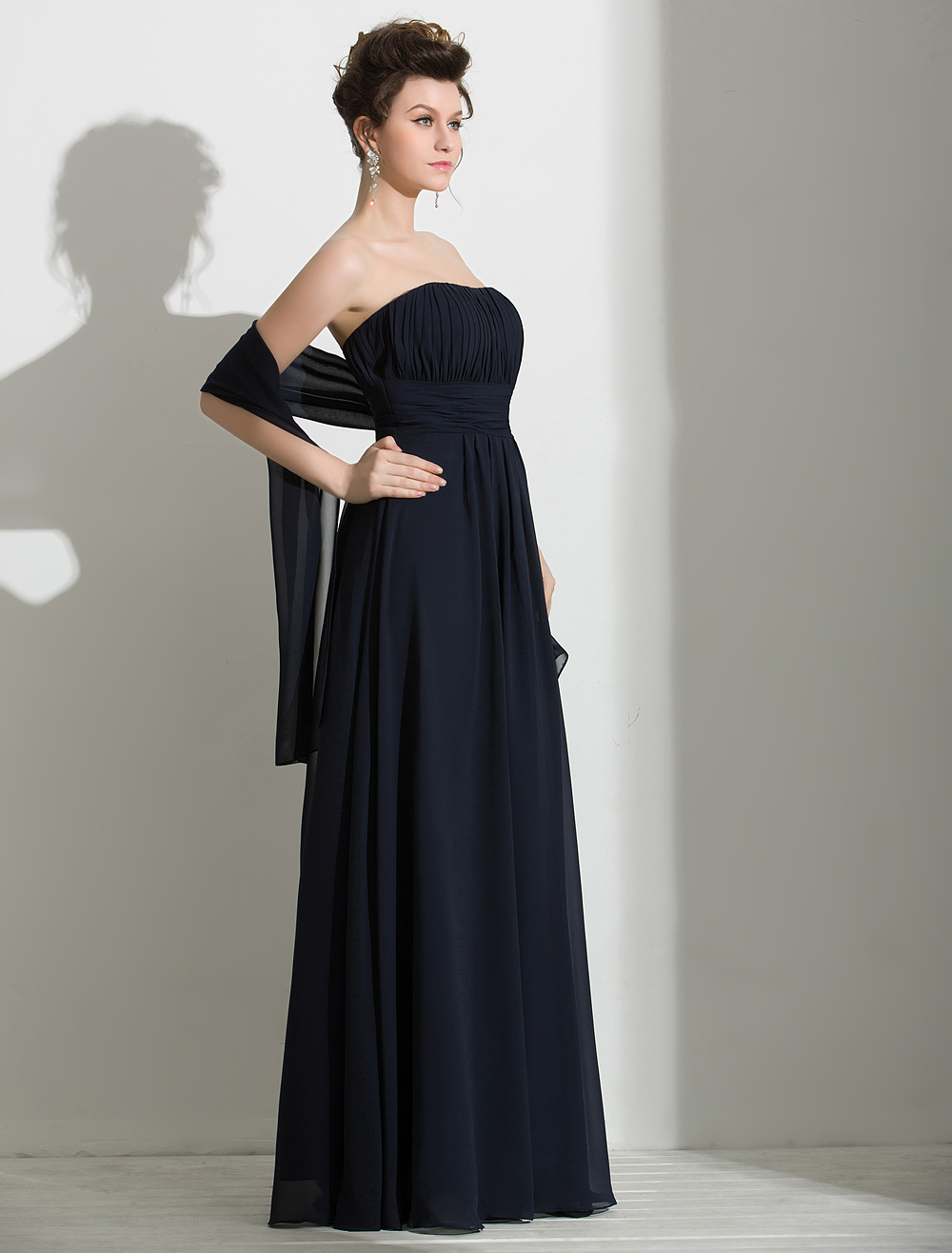 navy strapless