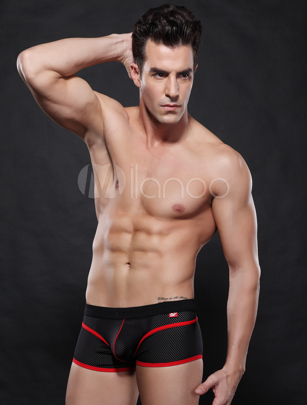 Casual Black Spandex Men's Boxers