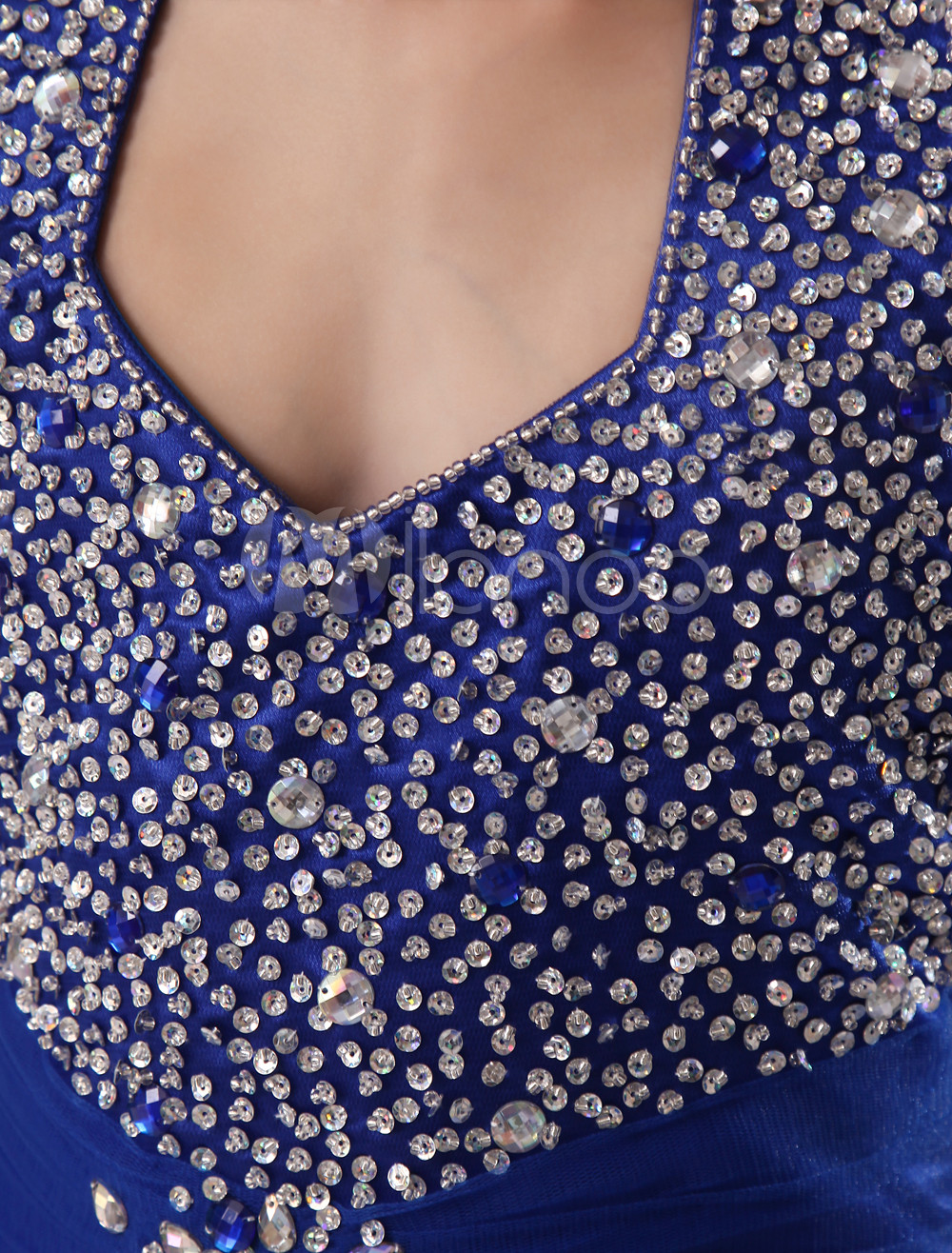 Royal Blue Halter Sequin Flower Girl Dress - Milanoo.com