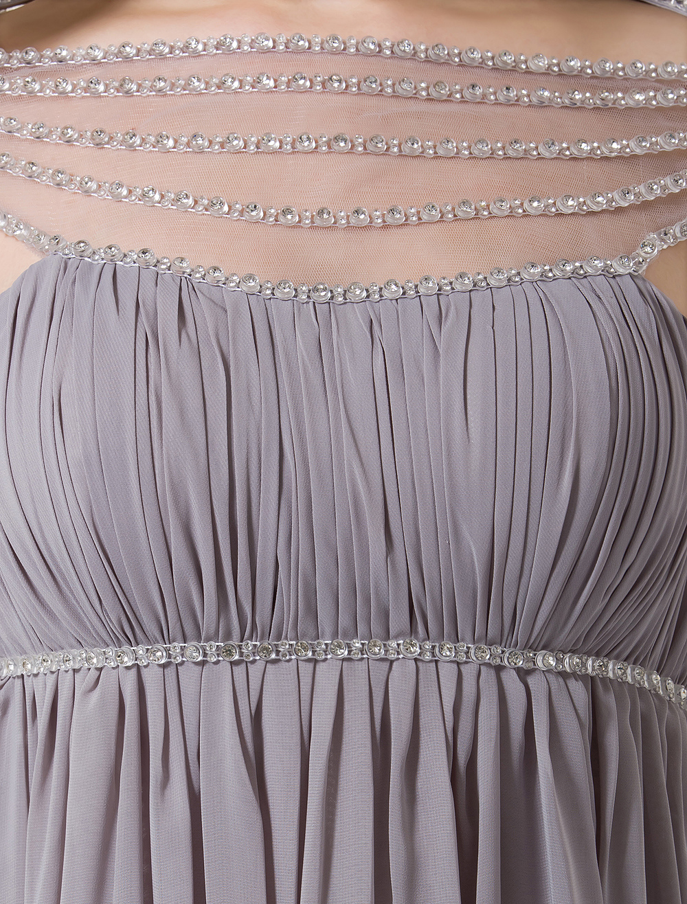 Vestidos sencillos de chiffon con escote en V Atardecer