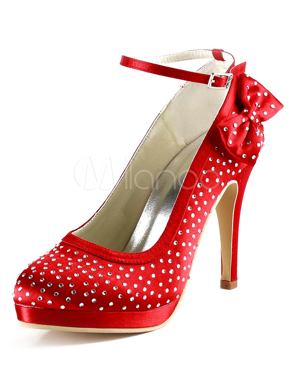 satin bow stiletto heels