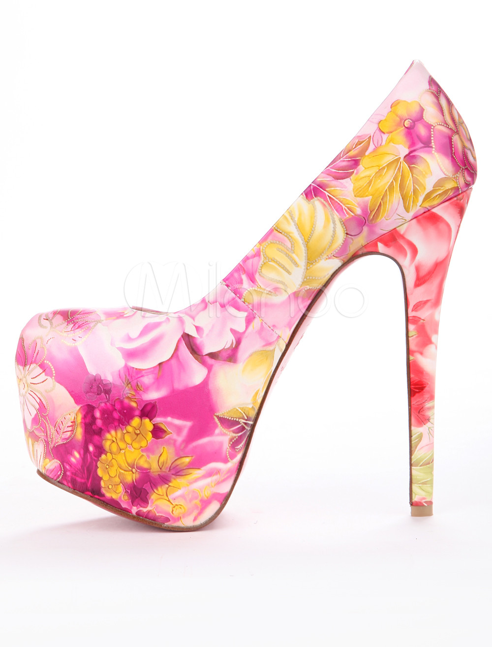 floral platform pumps