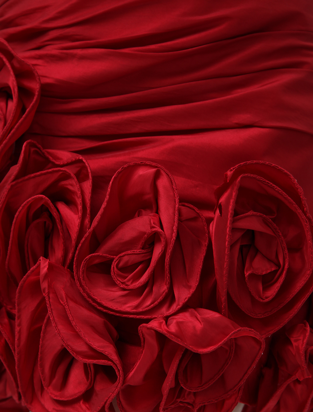 Red Flower Strapless Sheath Taffeta Grace Evening Dress For Women ...