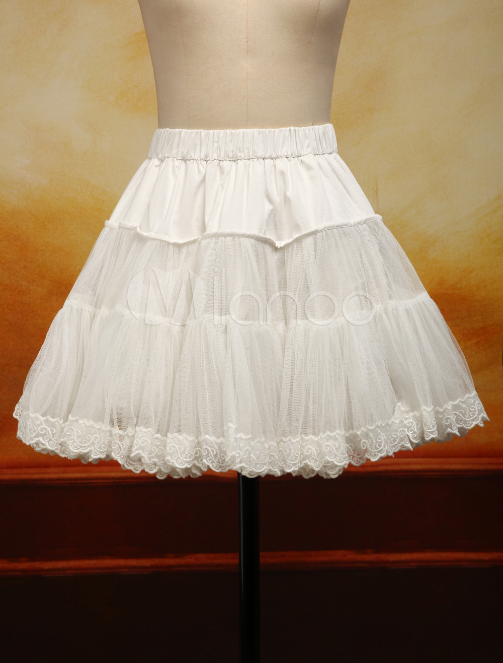 White Organza Lolita Petticoat Embroidery Trim - Milanoo.com