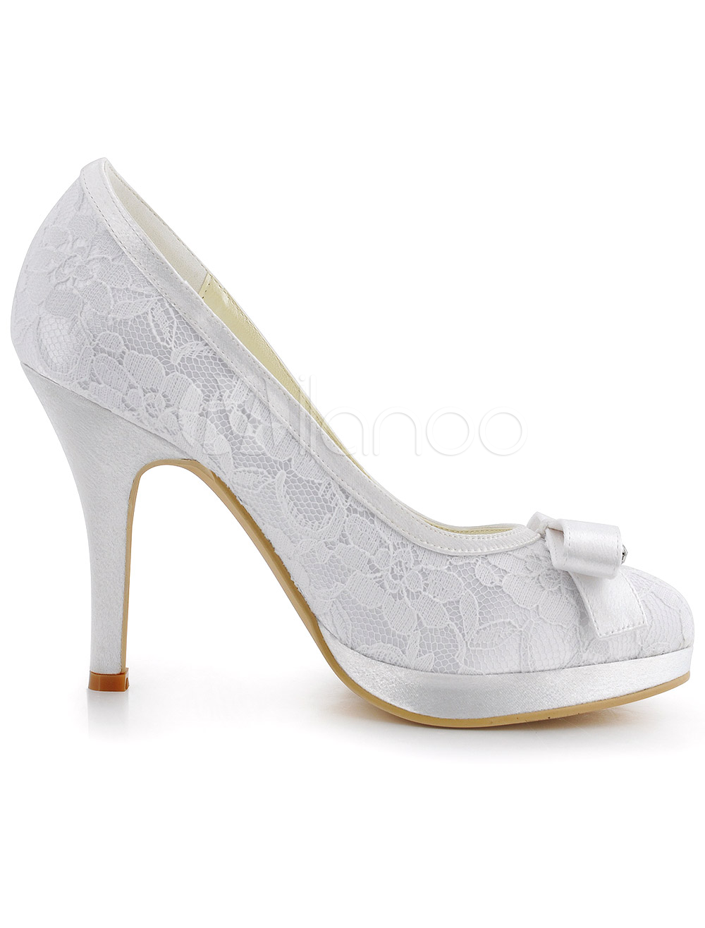 white pumps with lace