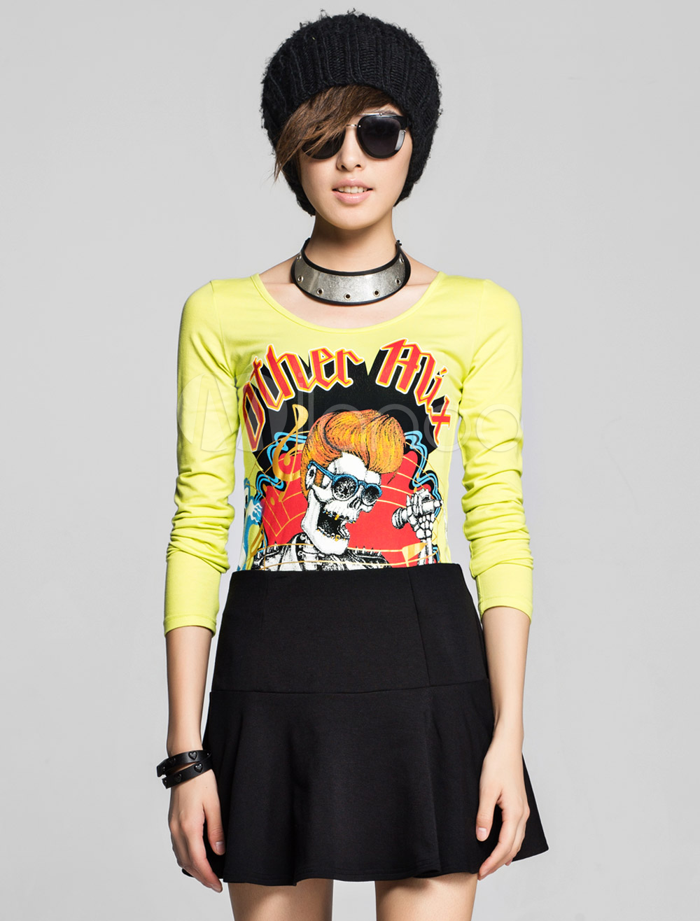 skeleton long sleeve shirt women's