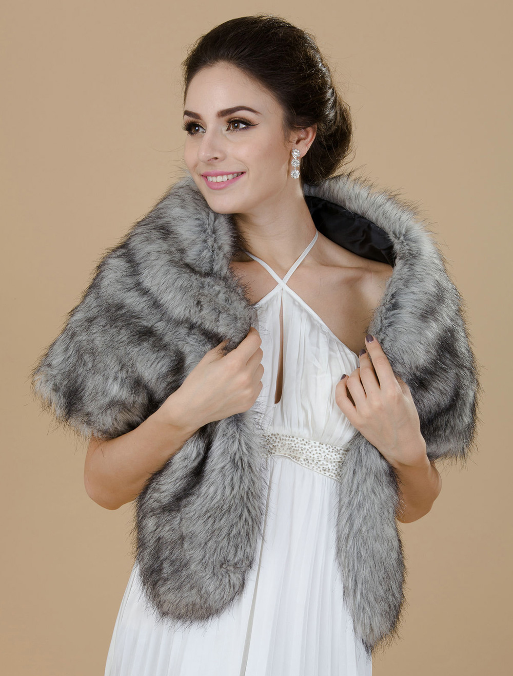 Cappotto Da Sposa Scialle Coprispalle Avvolgente In Pelliccia