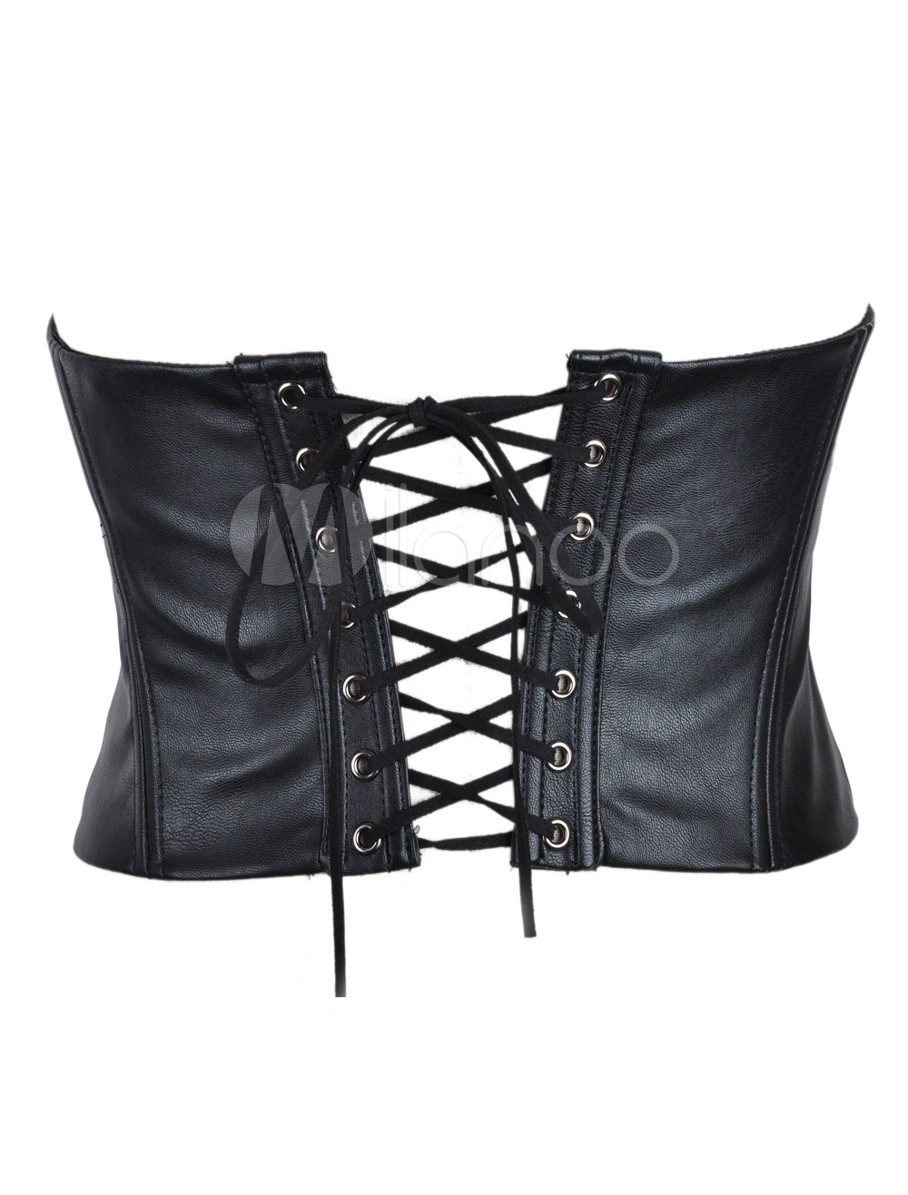 Black Sexy Leather Underbust Corset