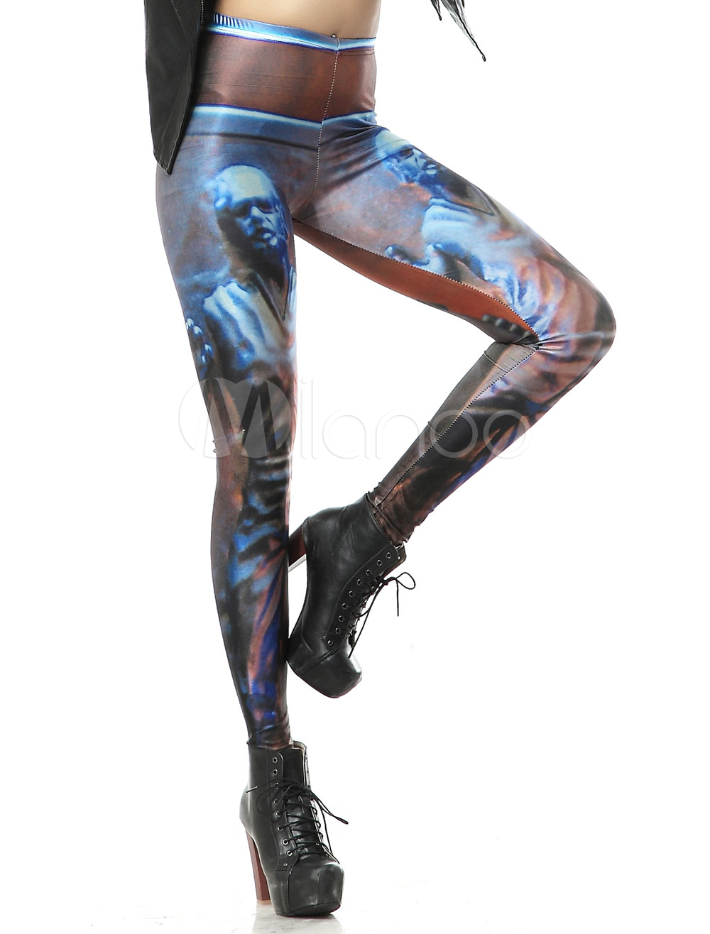 Multi Color Anime Characters Print Comfy Leggings For Women - Milanoo.com