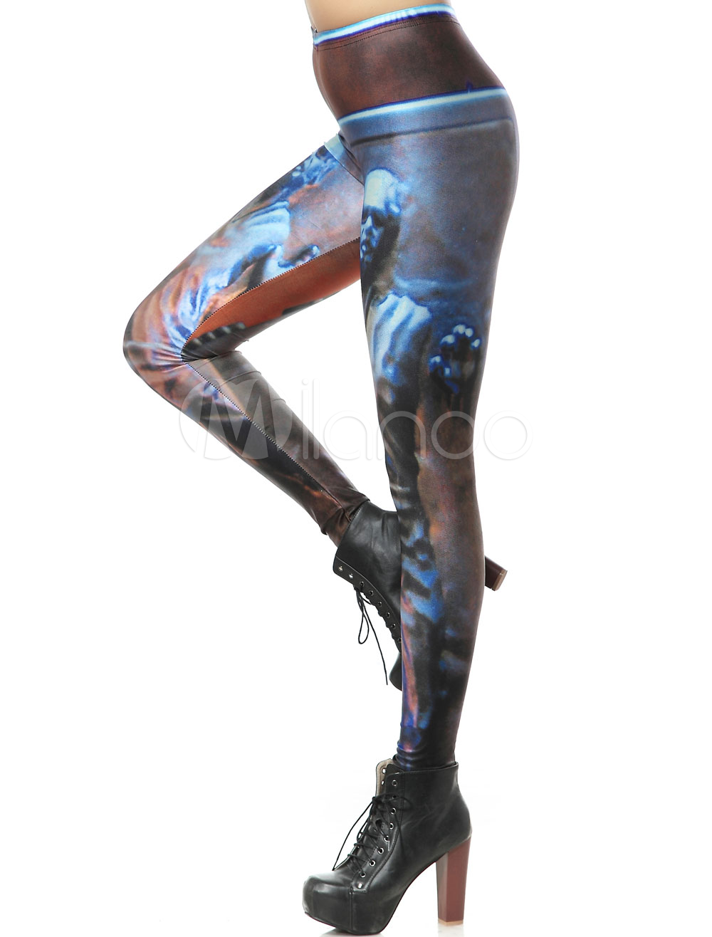 Multi Color Anime Characters Print Comfy Leggings For Women - Milanoo.com