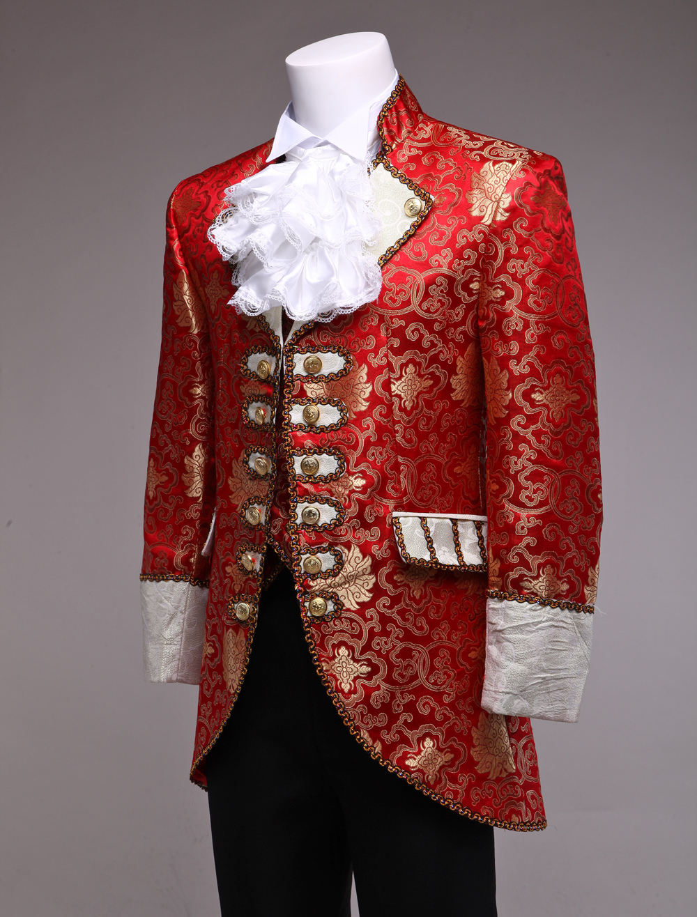 Retro Prince Costume Men's Red Jacquard European Vintage Royal Costume ...