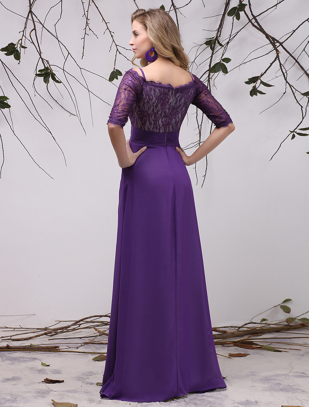 Chiffon Evening Dress Lavender Rhinestone Beaded Mother of the Bride ...
