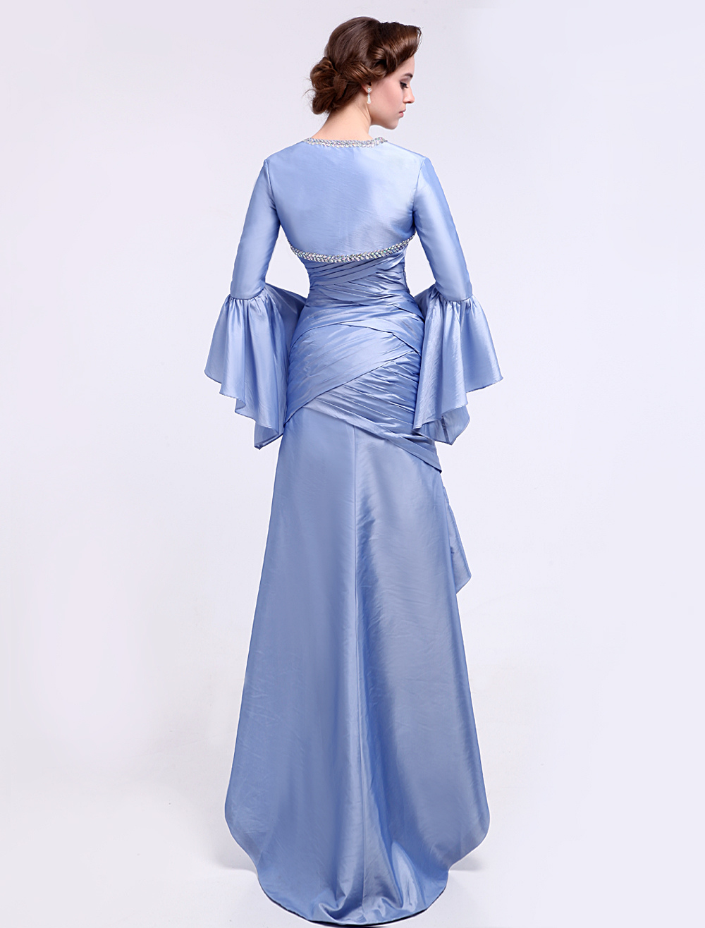 Baby Blue Evening Dress Ruched 2 Piece Mother of the Bride Dress ...