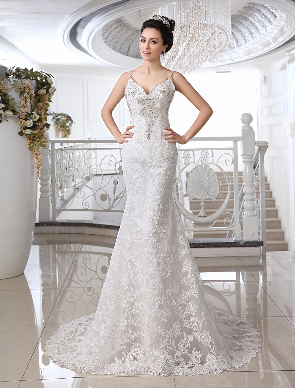 ivory mermaid wedding gown