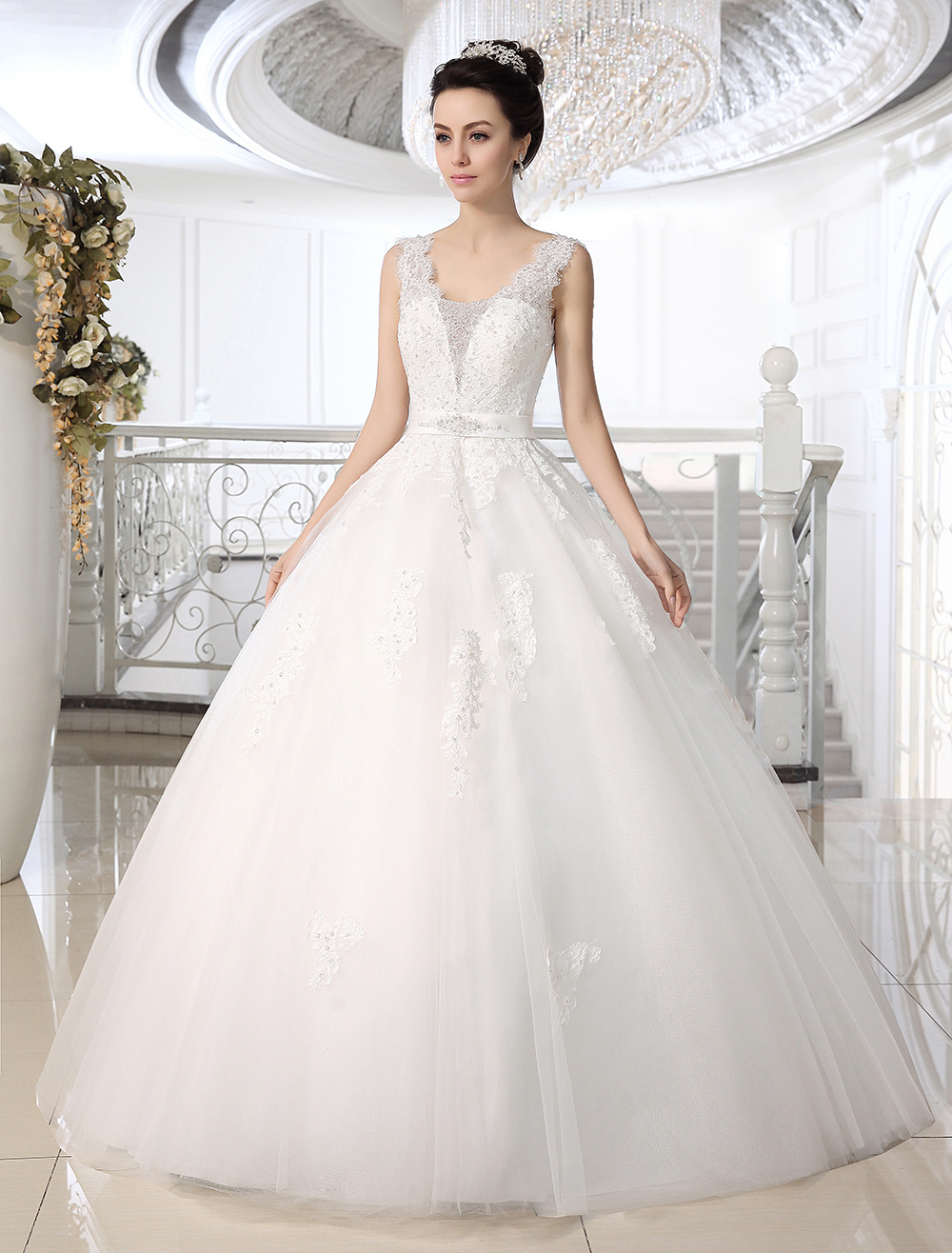 short white ball gown