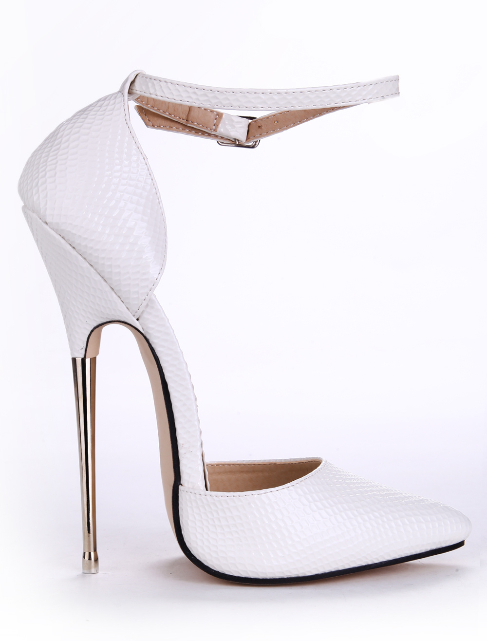 white platform pumps with ankle strap