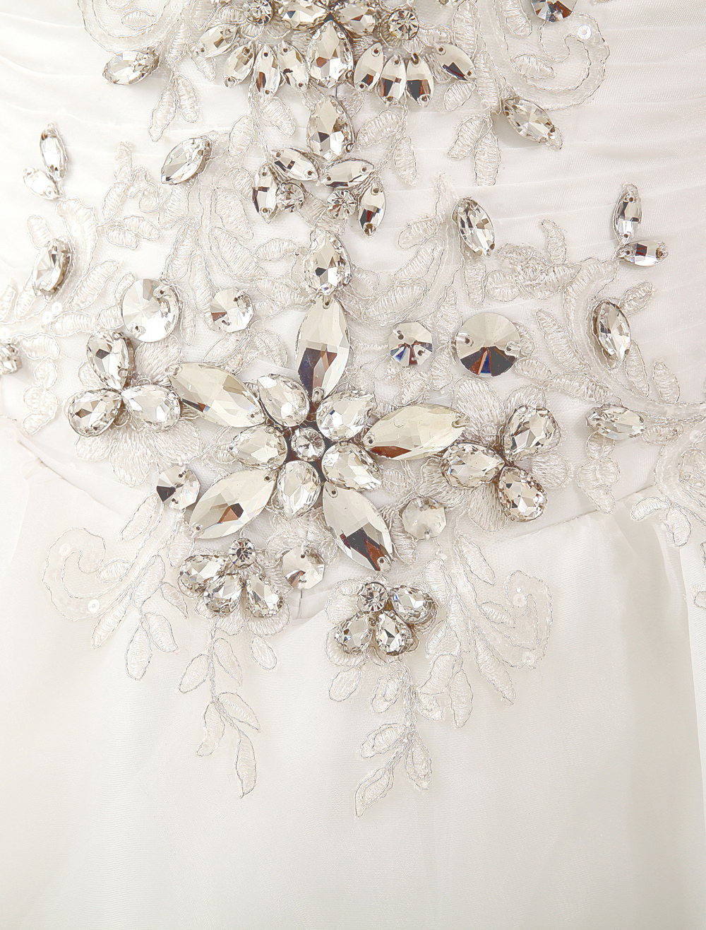 Bridal Dresses Strapless Ivory Lace Applique Wedding Dress For Bride ...