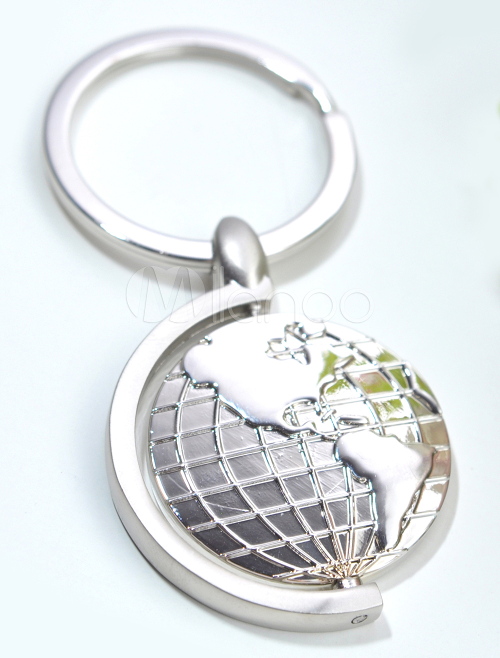 Globe Pattern Metal Keychain Set of 4 for Wedding