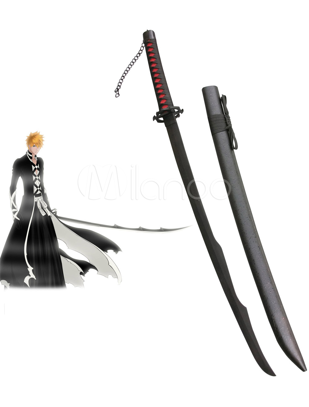 Bleach Ichigo Kurosaki Zanpakutou Tensa Zangetsu Mugetsu Cosplay Weapon ...