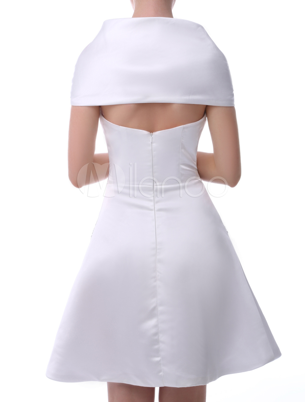 Vintage White Satin Cocktail Dress 8822