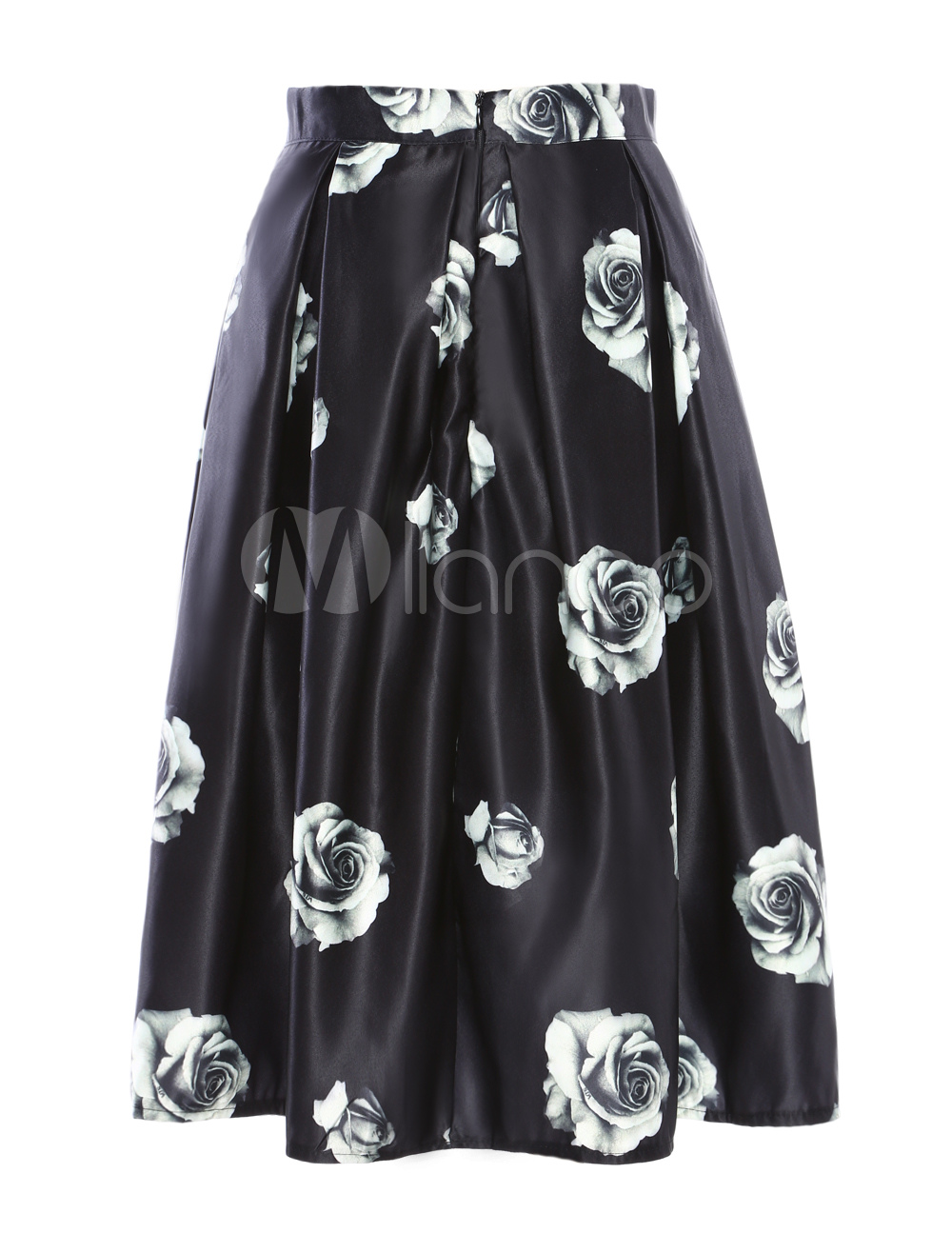 Beautiful Blue Floral Print Polyester Skirt For Women - Milanoo.com
