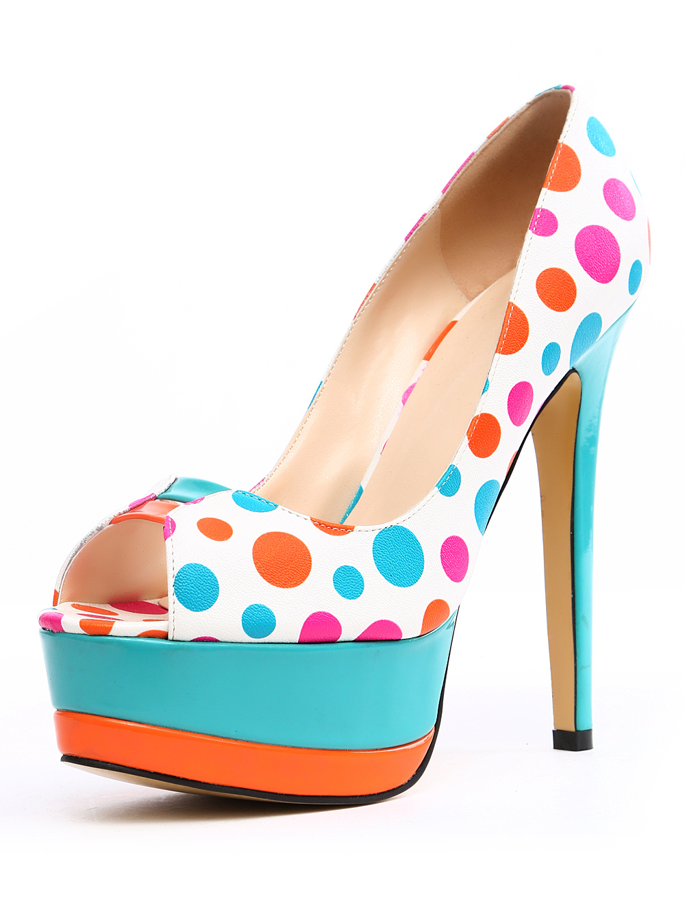 polka dot stiletto heels