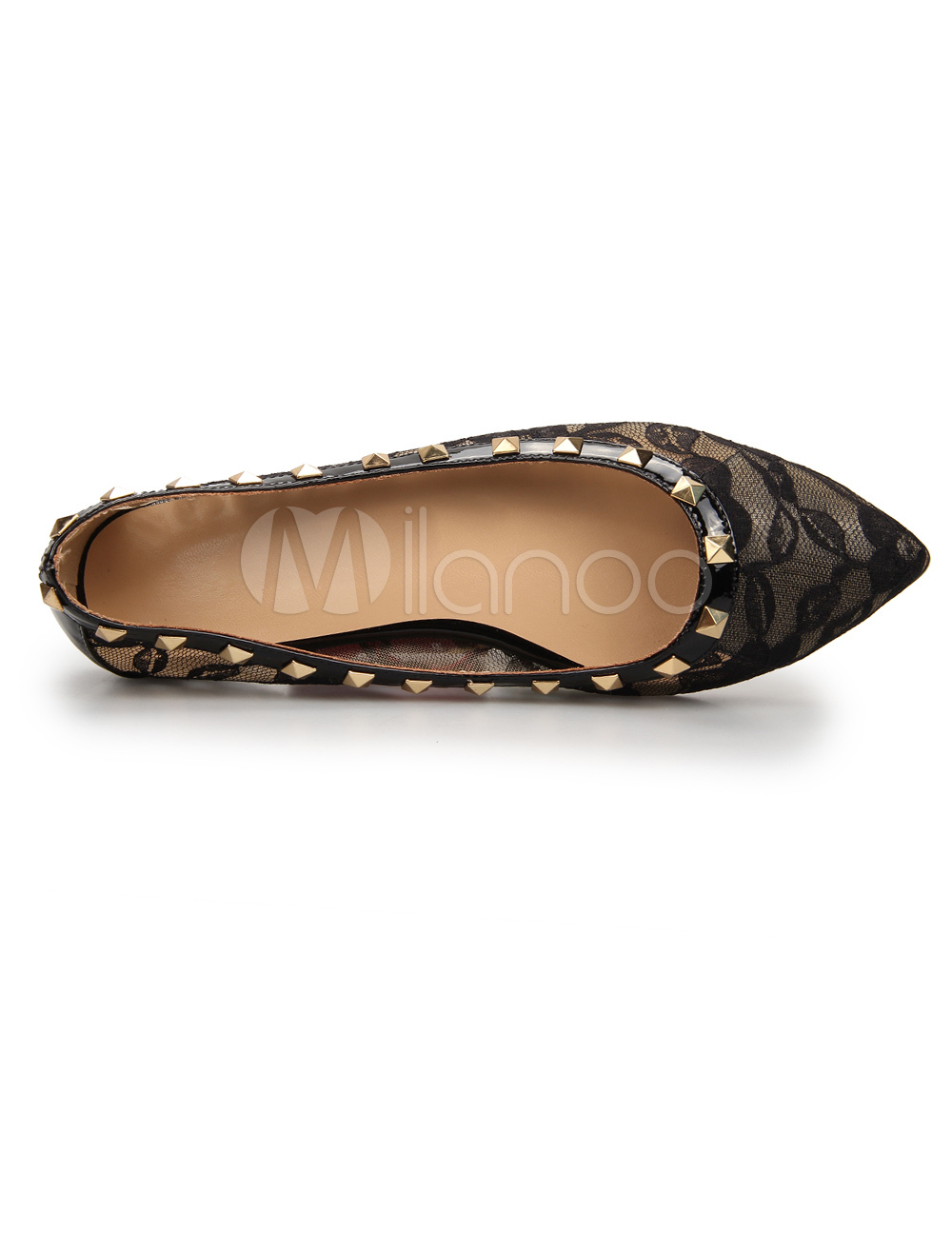 black lace ballet flats
