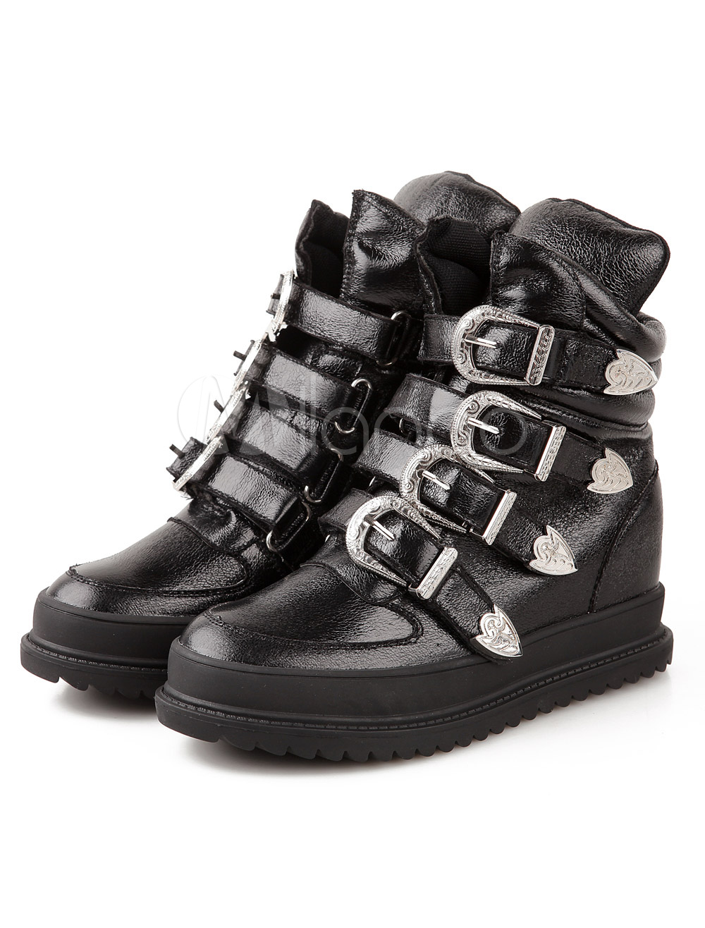 PU Leather Sneakers With Hidden Heels - Milanoo.com