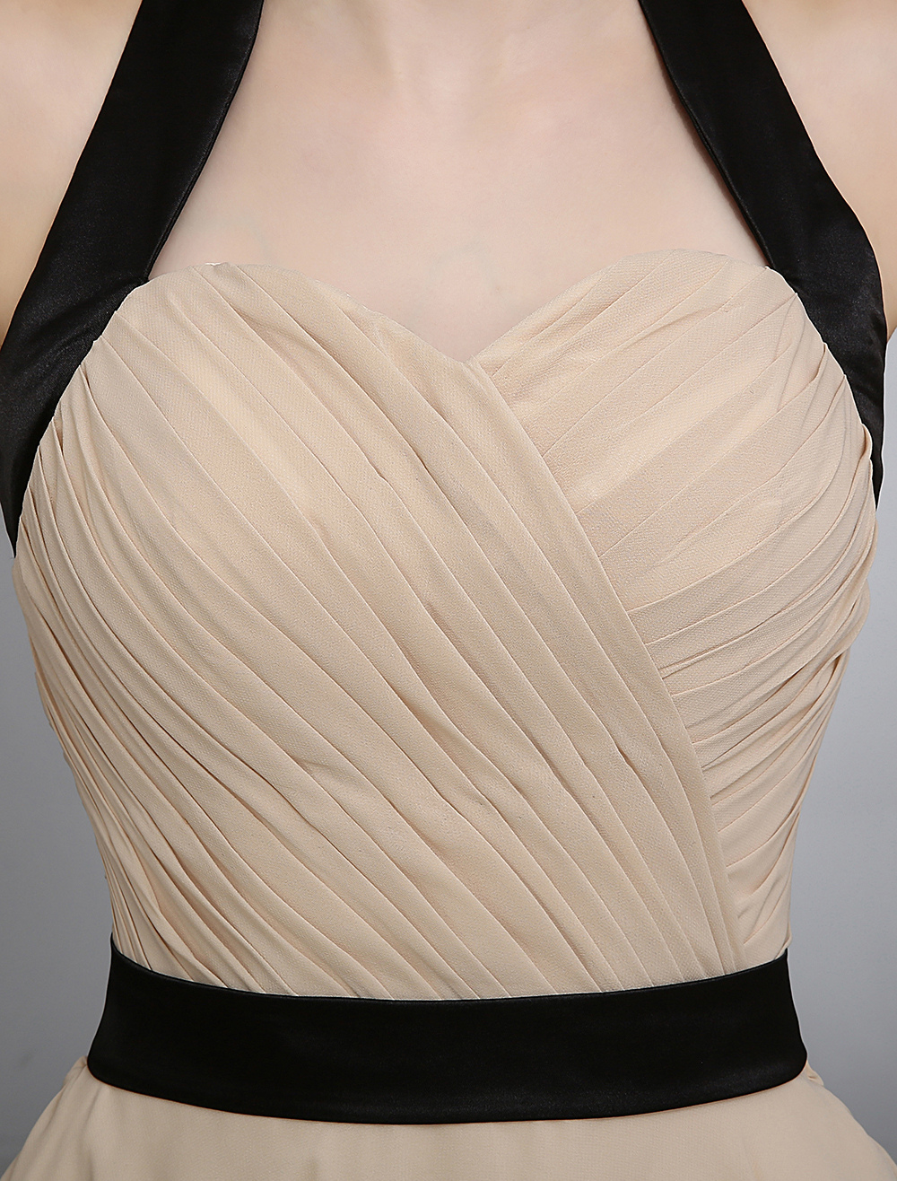 Gold Lovely A-line Chiffon Ruffles Bridesmaid Dress