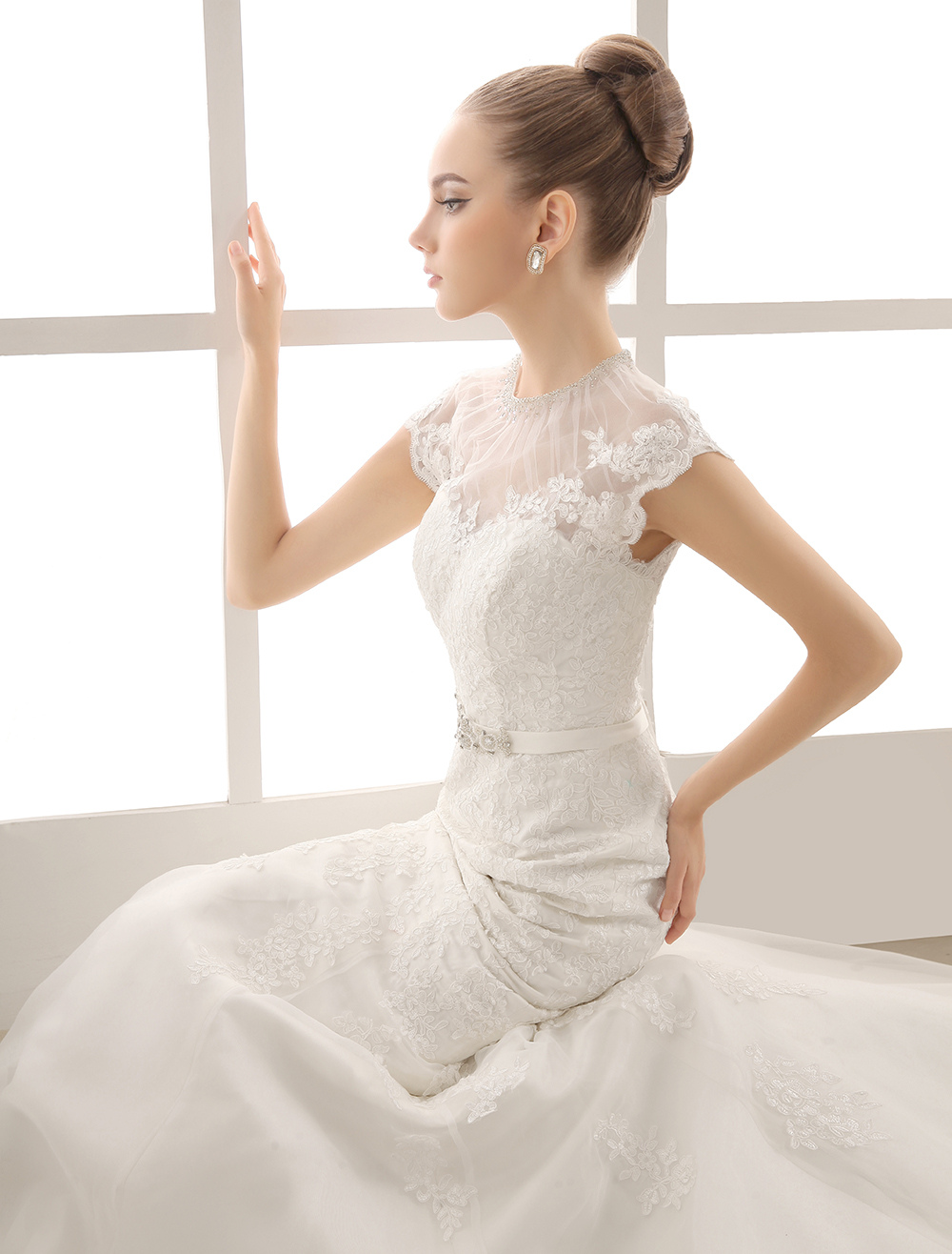 wedding gowns with high collar