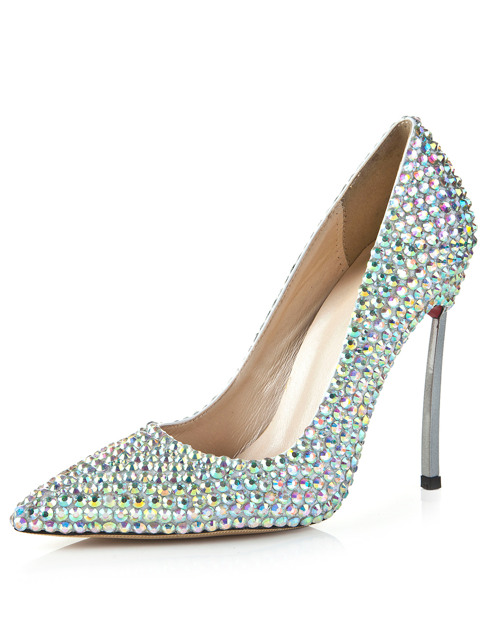 Pointy Toe Shoes with Rhinestones Detailing - Milanoo.com