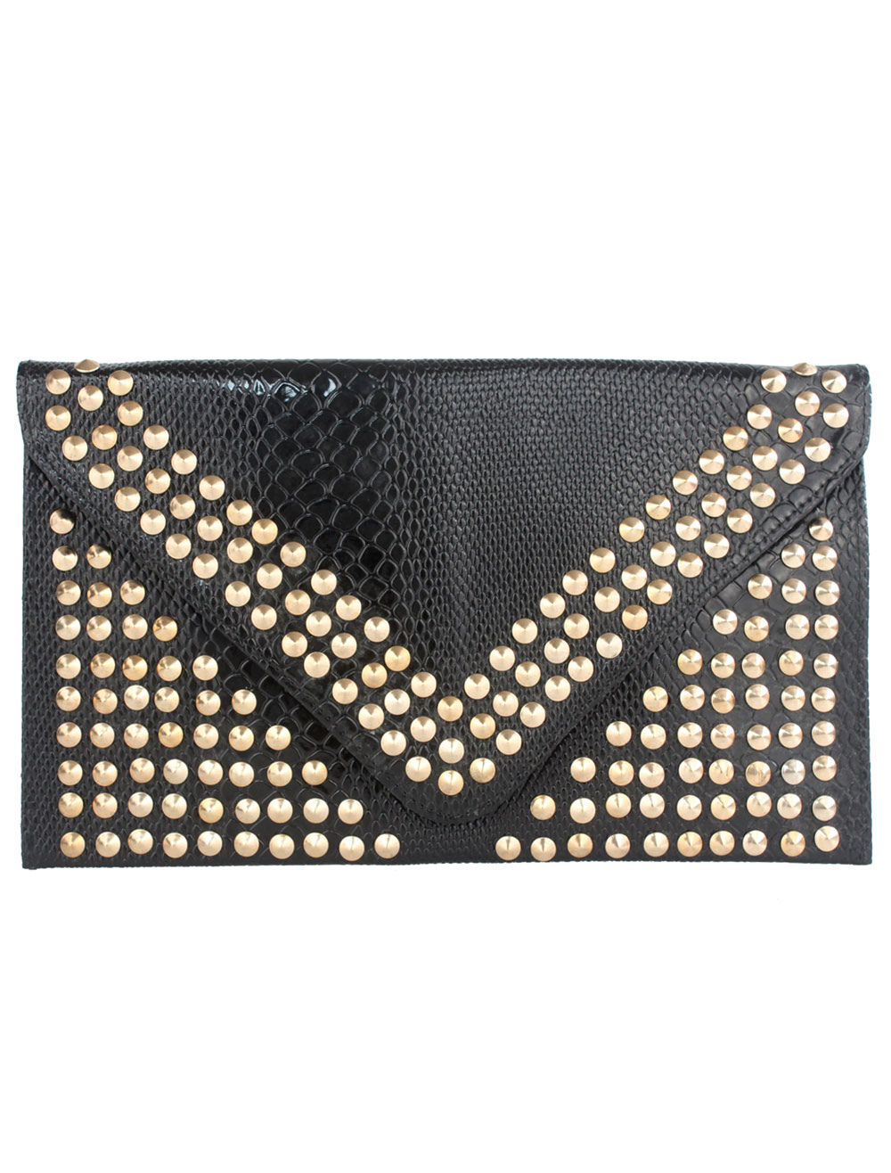 Metallic Studded Clutch Bag - Milanoo.com