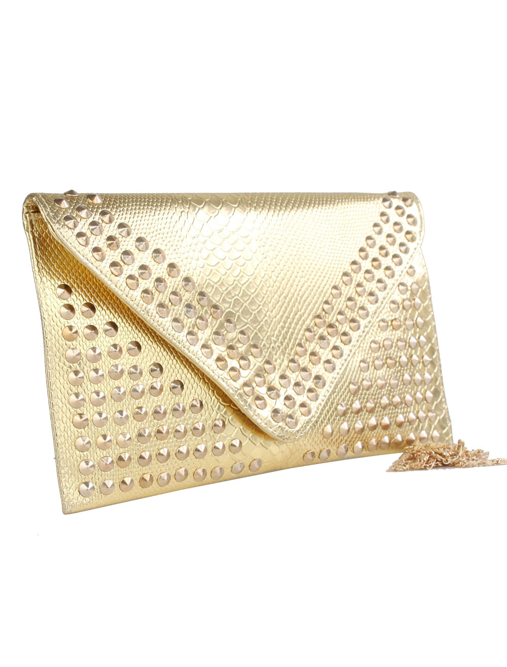 Metallic Studded Clutch Bag