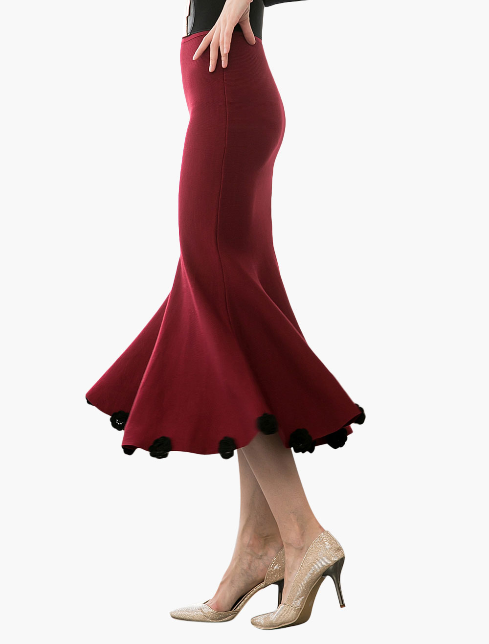 burgundy mermaid skirt