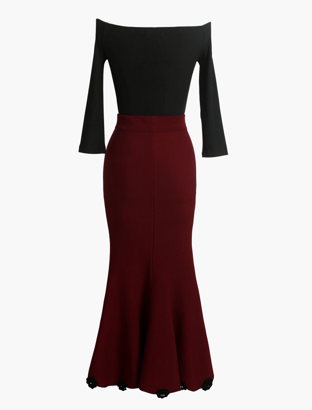 burgundy mermaid skirt