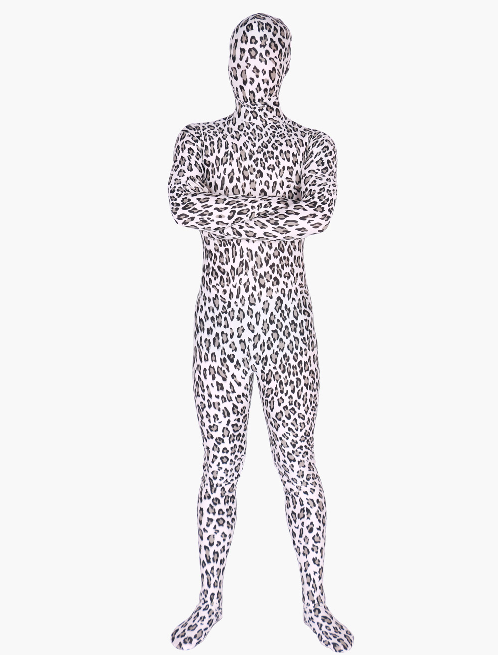 Morph Suit Taupe Leopard Print Zentai Suit Full Body Lycra Spandex