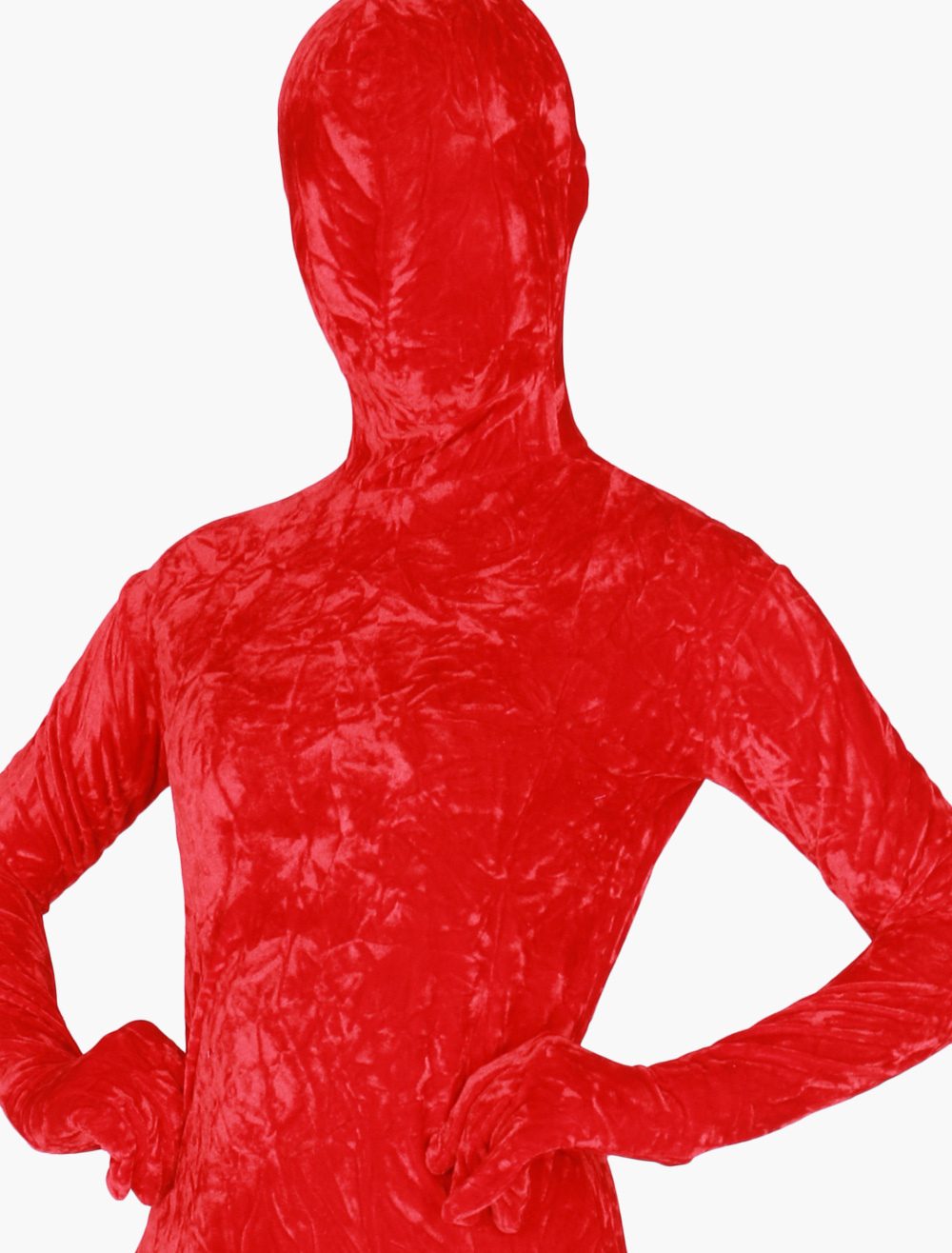 Halloween Red Velvet Zentai Suit Adult Leotard