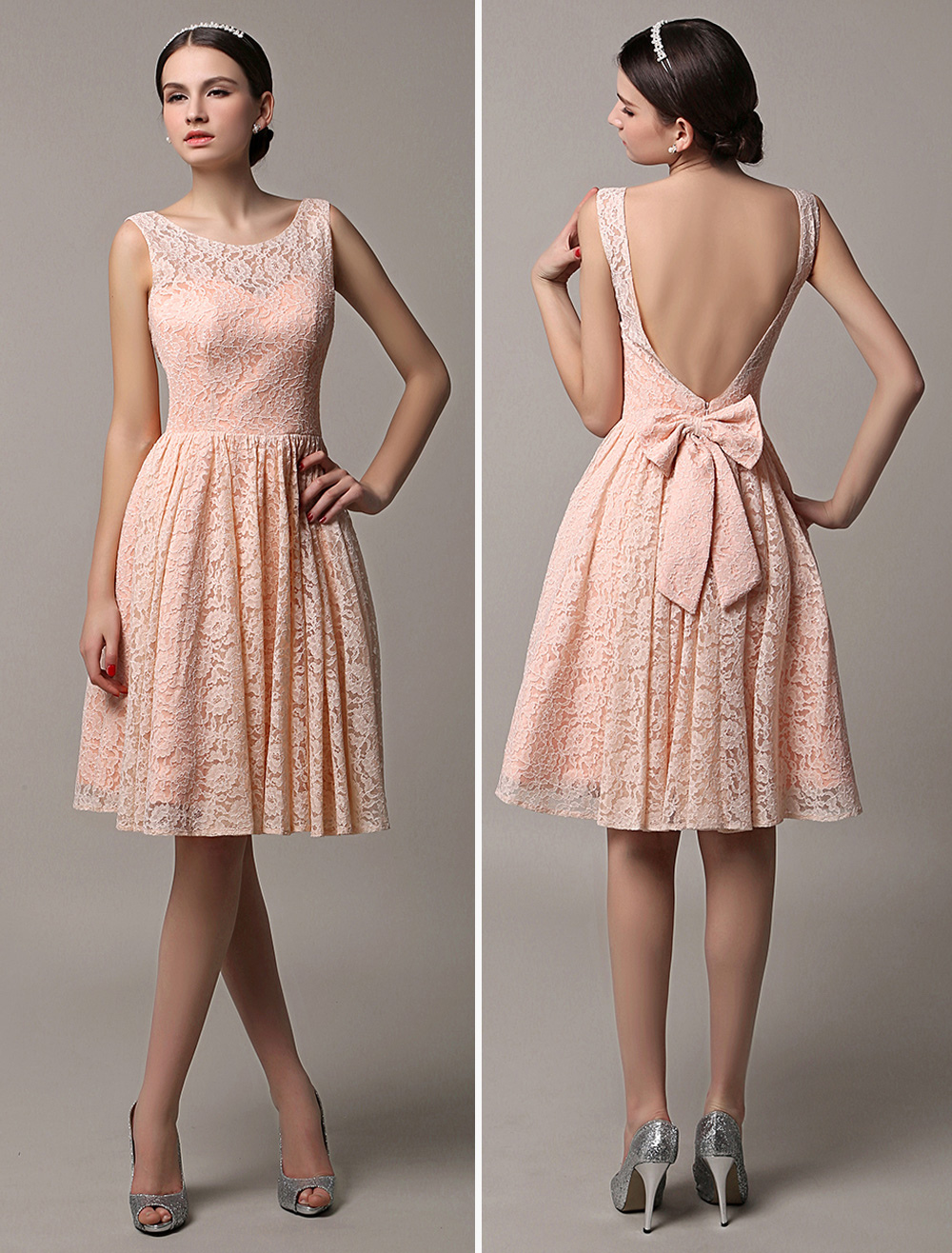 Short Blush Bridesmaid Dresses
