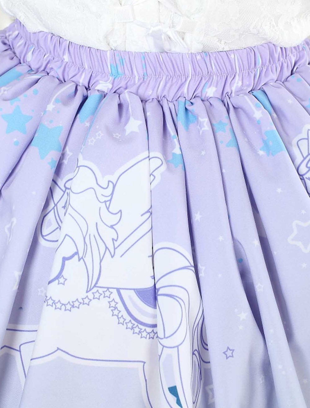 Blue Unicorn Print Lace Lolita Skirt - Milanoo.com