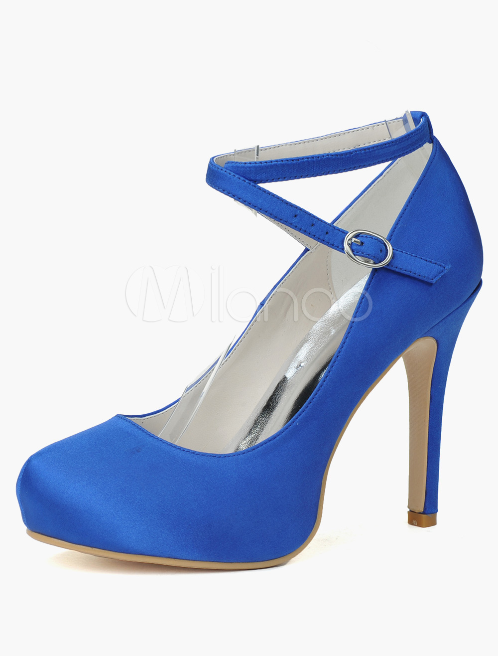 Beautiful Round Toe Satin Bridal Pumps - Milanoo.com