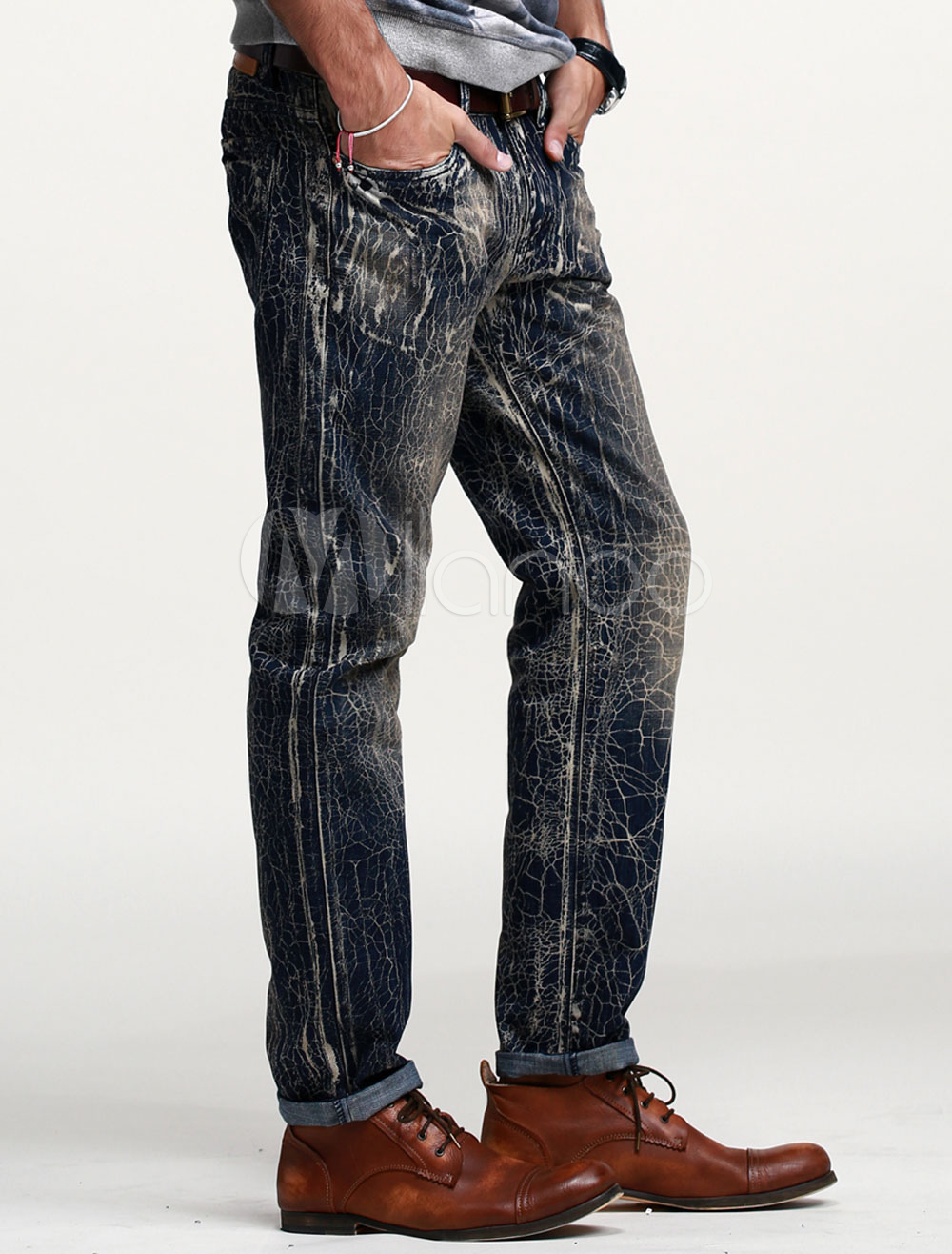 Slim Fit Straight Jeans For Men - Milanoo.com