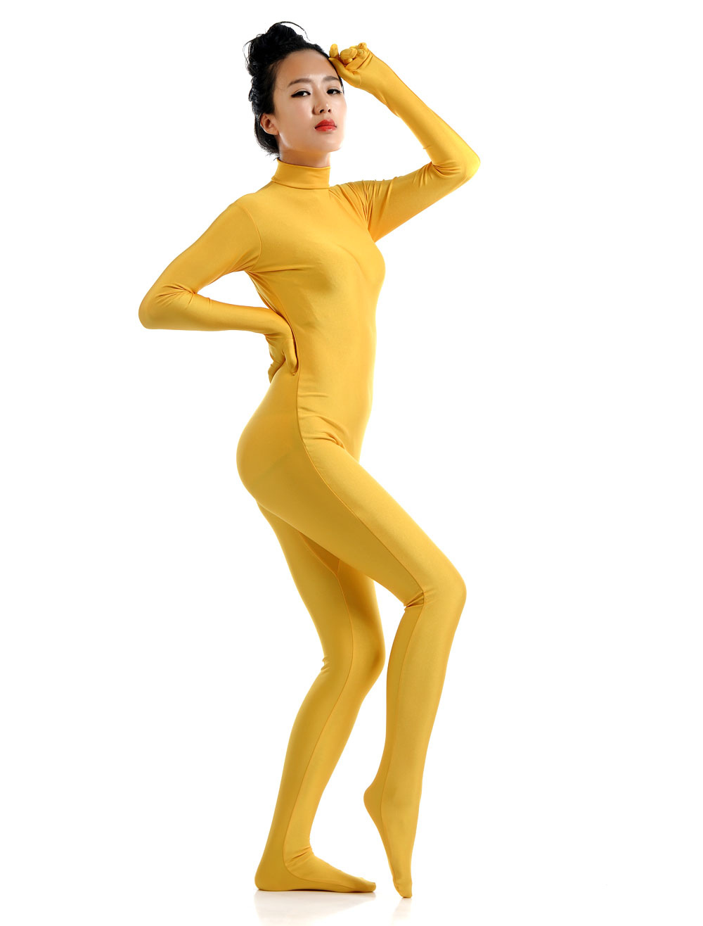 Yellow Morph Suit Adults Bodysuit Lycra Spandex Catsuit for Women