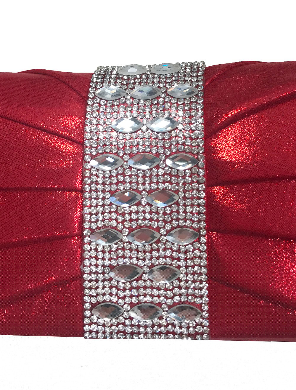 red sparkle clutch bag